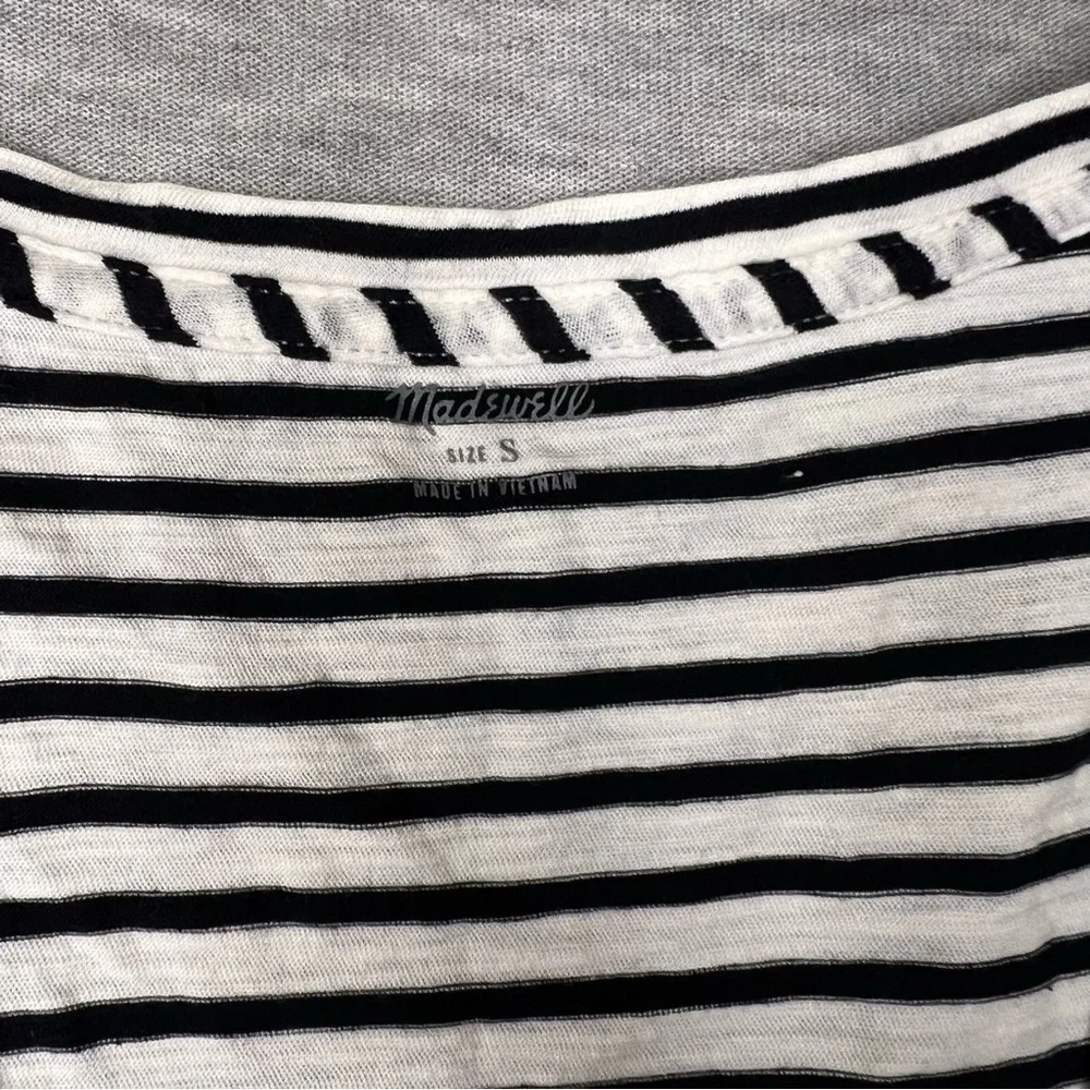Madewell Black and White Striped Relaxed Tank Top